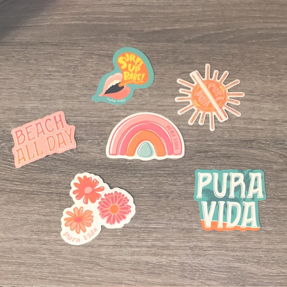NWOT!! pura vida stickers!!